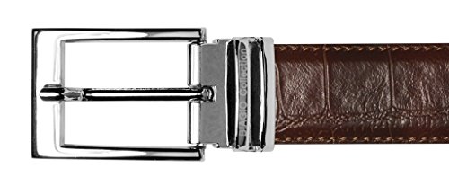 Croc Pattern Crocodile Embossed Belts Bonded Leather Men's Belt Silver-Tone Bckl2