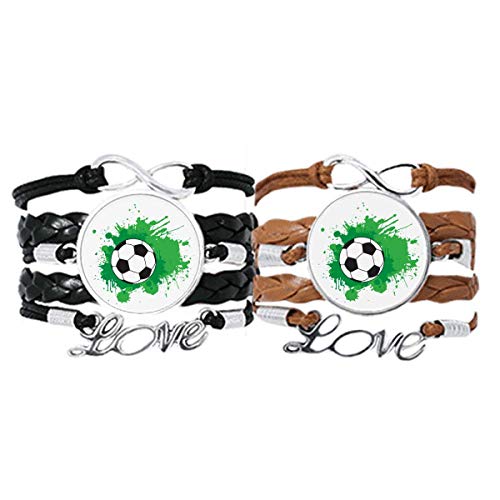 Pulsera pareja de cuero estilo soccer para lucir en el estadio