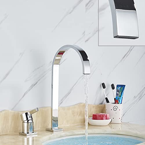 Robinet de lavabo à la mode chrome brillant pour vasque moderne - 3