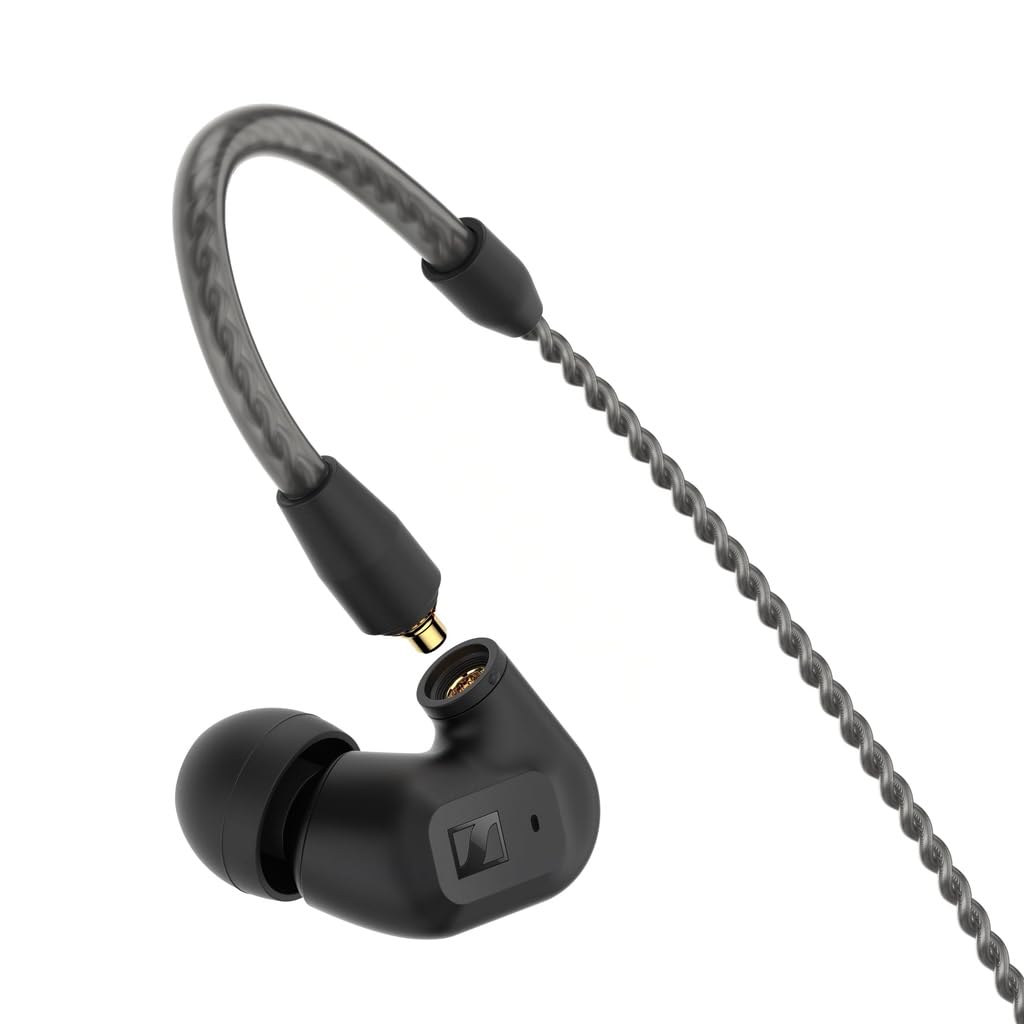 Sennheiser IE 200 in-Ear Audiophile Headphones, German Design, 7mm Wide Band Driver, Detachable MMCX Cable, Flexible Ear Hooks, Balanced Tuning, Rich Bass, Perfect for Gaming, 2Y Warranty