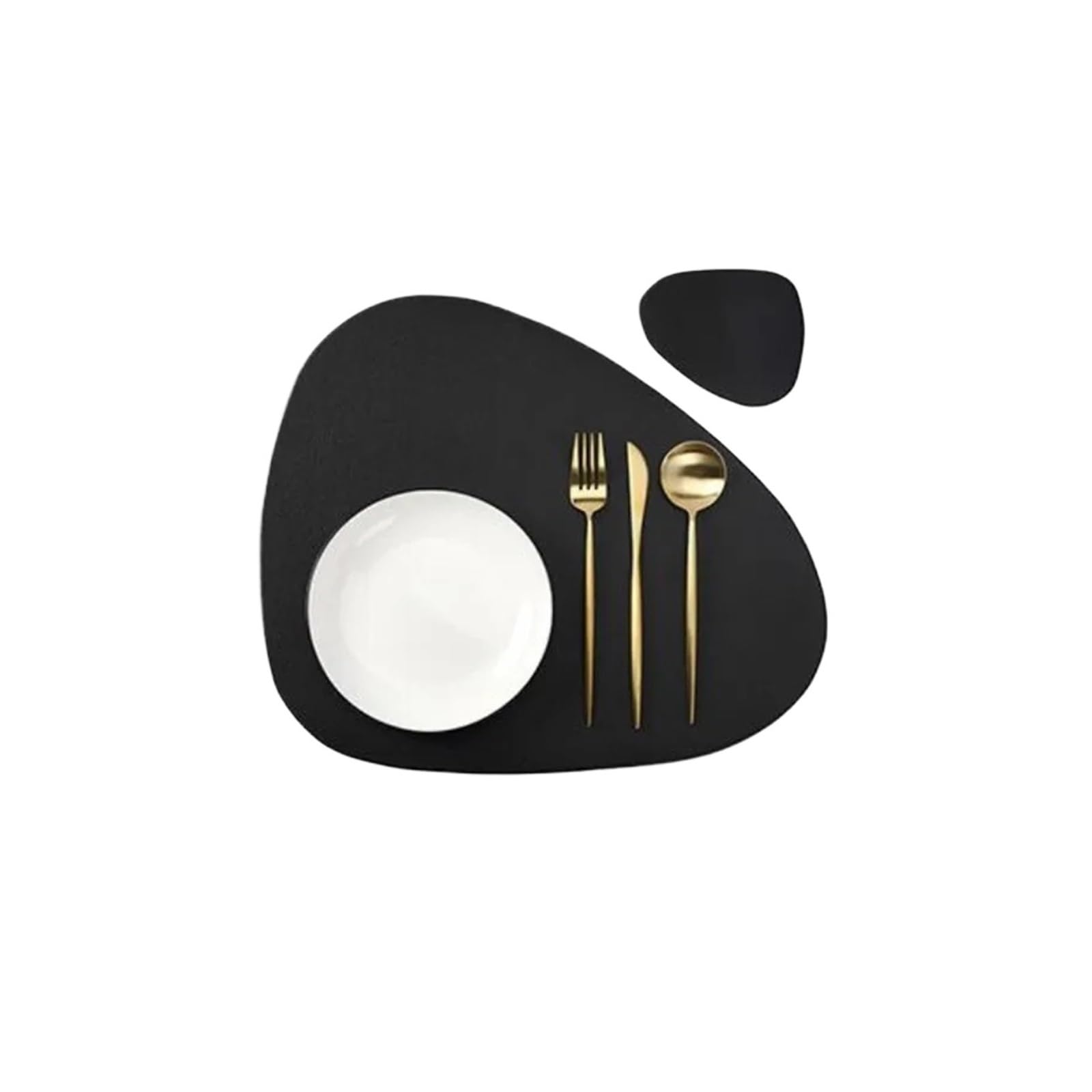 Tapis lavables noirs au design epure pour salle a manger