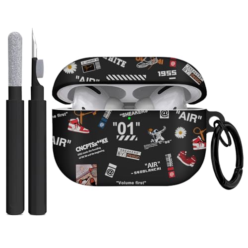 Compatible Airpods Pro 3rd Generation Case(2025) Cool Design Shoe Print Soft Silicone Protective Cases for Apple AirPods Pro 3 Case Airpod Pro 3 Cover with Lanyard & Keychain for Men/Boy