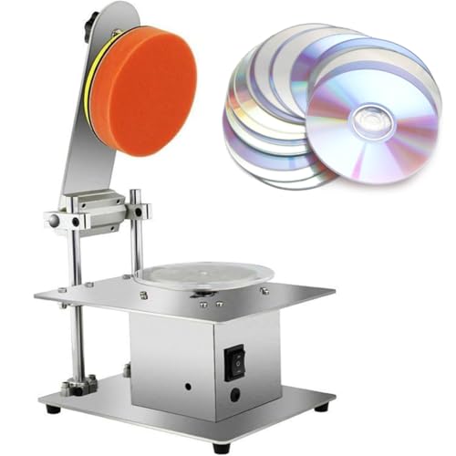 RETRIN Pulidora de Discos CD/DVD 200W Semiautomática, 7 velocidades 1000 6000 r/min, chasis de Acero Inoxidable, 99% tasa de reparación para arañazos y recuperación de Datos