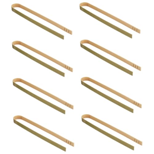 GLEAVI 10個 使い捨て竹製ミニグ 滑り止め設計で高温対策 調理やパーティーフードにな多機能フードクリップ