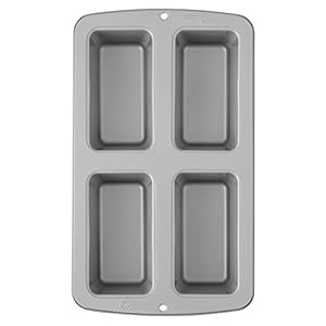 Wilton Recipe Right Non-Stick Mini Loaf Pan, 4-Cavity, Steel