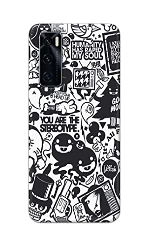 Image of Printed Hard Back Cover Case for Vivo V20 SE Back Cover (Mixed Cartoon) -1302