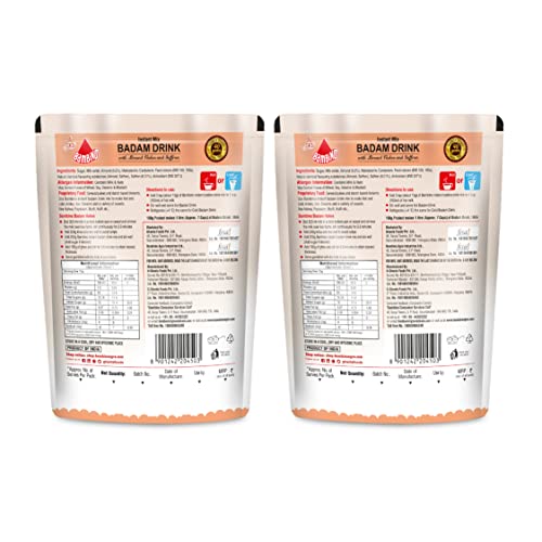 Image of Bambino Instant Badam Treatt Drink Mix 400 Gms Each 200 Gms X Pack of 2