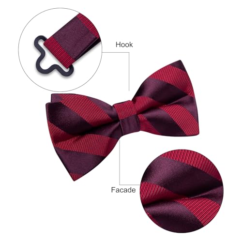 Image of YourTies Bow Ties for Men Pretied Bowties Solid Color Satin Bow Tie Formal Business Tuxedo Wedding Party Prom