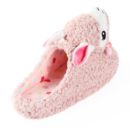 Image of Cute Animal Slippers - Soft Fuzzy Alpaca & Llama Memory Foam for Women - Indoor Warm Non-Slip Bedroom Slippers