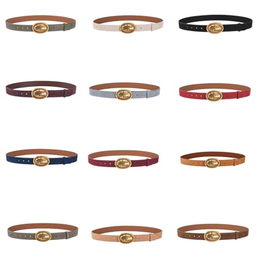 Metal Oval Buckle Waist Belt For Dress Pants Eye Catching Thin Belt For Women Girl All Matching Waistband For Daily Use4