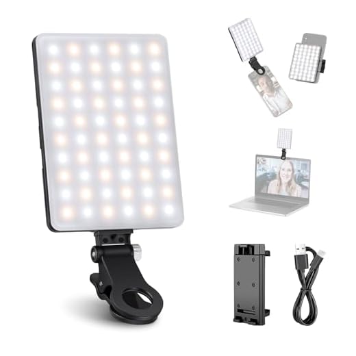 Neewer LED Video Conference Light Kit with Front & Rear Clip for Smartphone/Tablet/Laptop, Dimmable CRI 95+ with 3 Light Modes, Built-in 2000mAh Battery for Zoom Call/Remote Working/Live Stream/Selfie