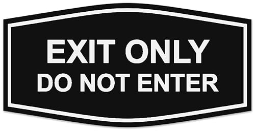 Signs ByLITA Fancy Exit Only Do Not Enter Sign | Legible Lettering | Easy No-Tool Installation | Powerful Foam Tape (Black) - Large