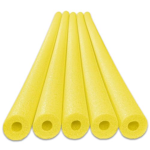 Oodles of Noodles Deluxe Rainbow Pool Noodles Foam - Pack of 5 - Approx. 48 inch x 2.5 inch Multi-Purpose Foam Tubes, Pool Noodles Bulk Floats for Pool, Exercise, Crafts, Padding, Insulation & More