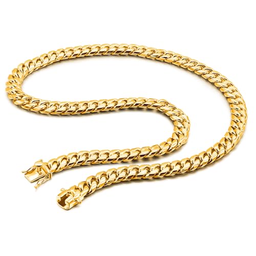 Italy 925 Sterling Silver Miami Cuban Link Chain Necklace Men 10-12 MM 18 