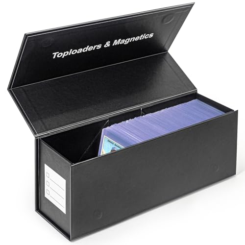 CollectHall Top loaders Storage Box for Trading Cards Vertical Magnetic Closure Sports Card Storage Box Fit Loose Cards Top loaders Magnetic Card Holders