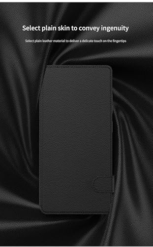 Image of Midkart Leather Flip Cover Compatible with Samsung Galaxy S25 Ultra with Magnetic Lock Card Holder Kickstand Full Body and Camera Protection Case, Lichi Black