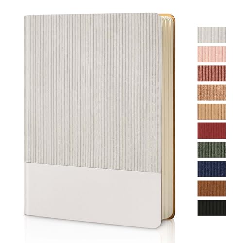 Image of Lined Journal Notebook for Work College Ruled Note Book 5.79 inchx8.27 inch A5 PU Leather Daily Journaling 216 Pages for Women Men Writing Home School Supplies Business (Grey)