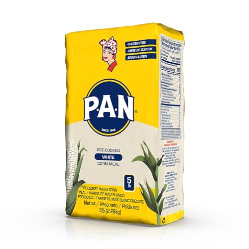 Image of P.A.N. White Corn Meal - Pre-cooked Gluten Free and Kosher Flour for Arepas (5 lb /Pack of 5)