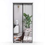 Magnetic Screen Door, 35' x 82', Self Sealing, Heavy Duty, Mesh Screen Door with Handy Hasps, Pet and Kid Friendly (Black)