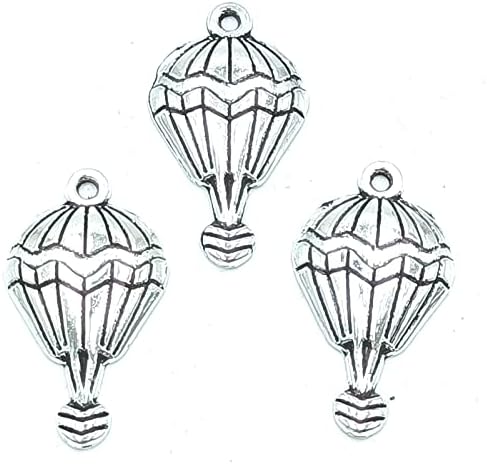 YOOGCORETT 20pcs Charms Antique Tibetan Silver Bulk Zinc Alloy Pendants Hot Air Balloon Pendants for DIY Craft Necklace Bracelets Jewelry Making Findings 29 X 17mm (Ancient Silver)