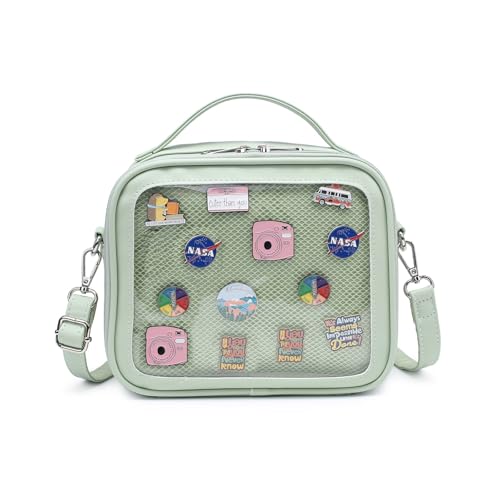 Image of Compact Square Ita Crossbody Purse Pin Display Messenger Shoulder Bag | Shoulder Bag Suits Cosplay And Daily Commutes