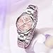 OLEVS Silver Watches for Women Fashion Pink Face Watch for Women Stainless Steel Water Resistant Womens Bracelet Watches Luxury Analog Quartz Three Hands Dress Womens Wrist Watch with Date