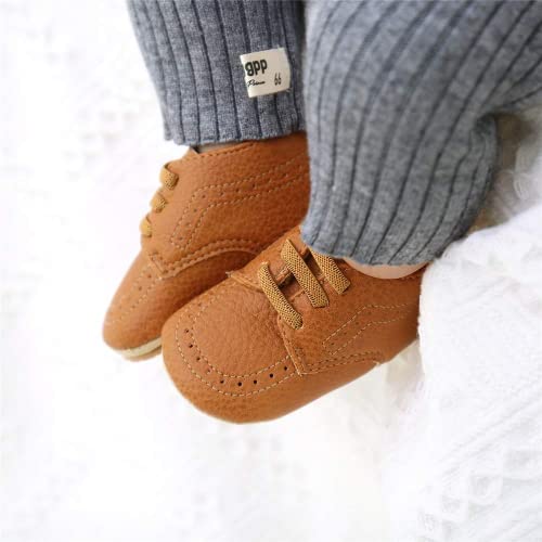 image for Meckior Infant Baby Boys Girls Classic PU Leather Wedding Loafers Brog