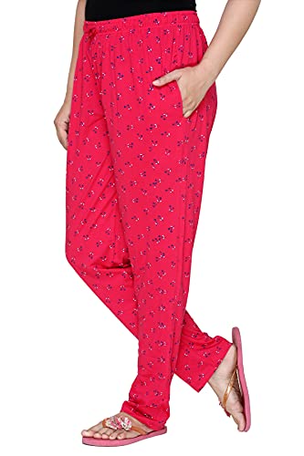 Image of CUPID Woman's Regular Fit Cotton Pyjamas Comfortable Night Pajamas Track Pant, Lowers, Daily Use Lounge Wear Pants for Ladies