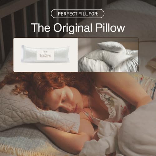 Image of Coop Home Goods Extra Oomph Fill, Cross-Cut Memory Foam, Medium Density Pillow Fill, Extra Fill Bag, Refill to Customize Your Premium Adjustable Pillow, GREENGUARD Gold and CertiPUR-US Certified