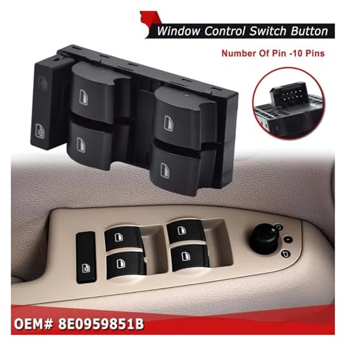 Bouton commande lève-vitre de haute précision pour Audi S4 A4 B6 B7 - 4