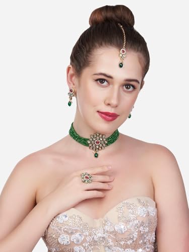 Juego de joyas chapadas en oro de 24k con perlas elegantes DMZ-1422 5