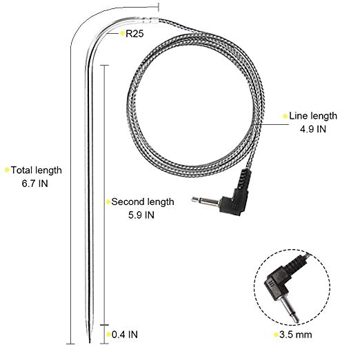Sunkistcook Replacement For Pit Boss Pellet Grills High-Temperature Meat Probe And Smokers,3.5Mm Plug Waterproof Bbq Temp Sensor With Stainless Steel Probe Clip (1Pc) 1 #TOP3