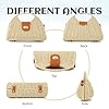 EVEOUT Sac à bandoulière Paille Femme Boho Chic Sac à Main Panier été en Rotin Tissé pour Plage Vacances(Beige 02) #3