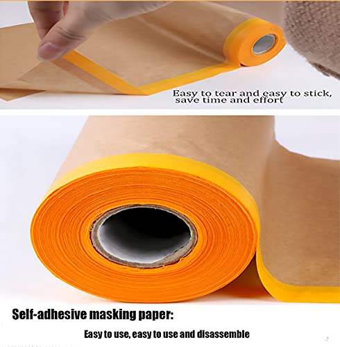 Tape-and-Drape-Paint-Masking-Paper-Masking-Paper-2-Pack-Car-Protection-Covering-Paper-Paint-Tape-Assorted-Masking-Paper-for-Car-and-Furniture-FloorUnfold-20-inch-Wide-and-90-feet-Long