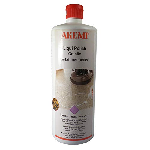 AKEMI zestaw kombi: AKEMI Liquid Polish płyn do polerowania ciemny do granitu, 1000 ml + diamentowy pad ścierny 125 mm, polerka do ziarnistości, do szlifowania na sucho