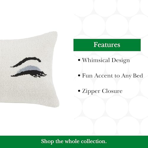 Image of kate spade new york Wink Decorative Pillow, 14 inch x 20 inch Throw Pillow for Bed or Sofa, Textured Cotton and Polyester Blend Cover, White
