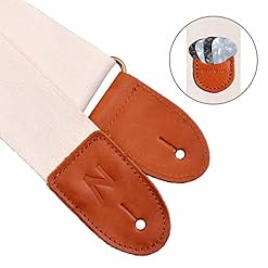 Sangle de Guitare avec Pochette Médiator – Sangle Guitare en Coton avec extrémités en cuir pleine fleur pour Basse… - Les Beatles, Paul McCartney, John Lennon, RIngo Starr, George Harrison Sangle de Guitare avec Pochette Médiator - Sangle Guitare en Coton avec extrémités en cuir pleine fleur pour Basse… – Image 3