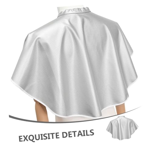 Delantal para peluquero, capa para el cabello 2 piezas blanca, capa desechable resistente a químicos para clientes de salón y barberos miniatura 3