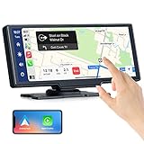 Portable Wireless Apple Carplay Car Stereo GPS Navigation, 10 Inch Touch Car Play Screen Audio Car...