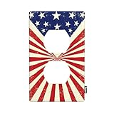 Pznen Vintage American Flags Wall Plate Cover Patriotic Theme Outlet Covers 1-Gang Switch Plug Duplex Cover Home Bedroom Bathroom Kitchen