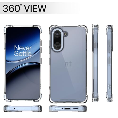 Image of Amazon Basics Back Cover for OnePlus Nord CE 5 5G PC + TPU Clear Transparent Raised Edges Shockproof Protective Phone Bumper Case(Transparent)