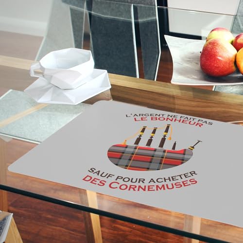 Sets de table de qualité avec envers liège naturel napperons gris Cornemuse - 6