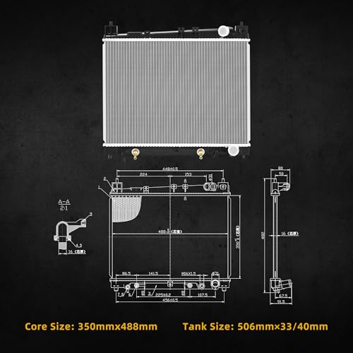 Image of DWVO Radiator Complete Radiator Compatible with 2000-2005 Toyota Echo Base 1.5L, Fit for 2004-2006 Scion xB Base 1.5L, Replace CU2305 SC3010102 1640021080