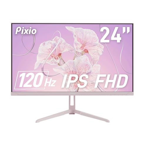 Image of Pixio Two PX246 Wave Pink 24 inch 120Hz Refresh Rate FHD 1080p Resolution IPS Panel 4ms GTG Response Time Gaming Monitor and PS1D Wave Pink Dual Monitor Arm
