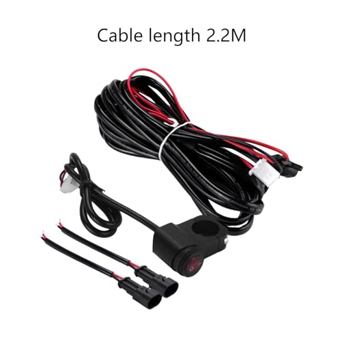 Pièces de réparation pour feux de moto avec câble noir de 2,2 m