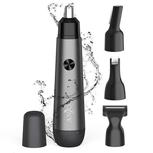 [2020 Upgrade] 4 in 1 Nasenhaartrimmer IPX7 Wasserdichte Nasenhaarschneider für Nasenhaar/Augenbrauen/Ohrenhaar/Bart Professioneller Nasenrasierer