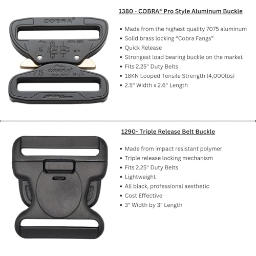 Hero's Pride 2.25" Duty Belt, Ballistic Rigid Extreme Nylon EDC Belt, Quick Release Belt Buckle, Tactical CCW Gun Belt2