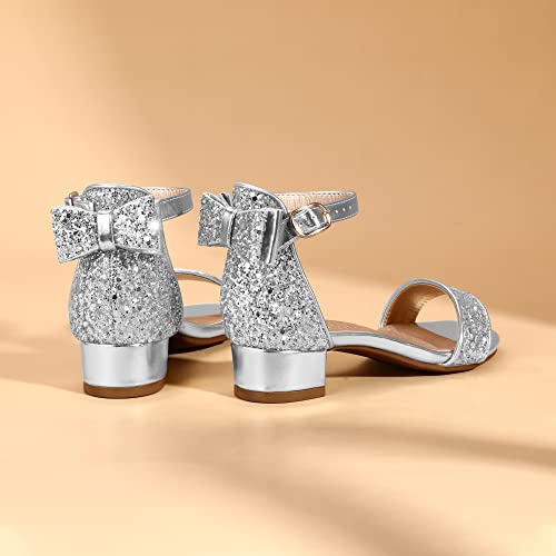 Image of PANDANINJIA Girls Dress Shoes Toddler Kids Heels Sandals Flower Girl Shoes