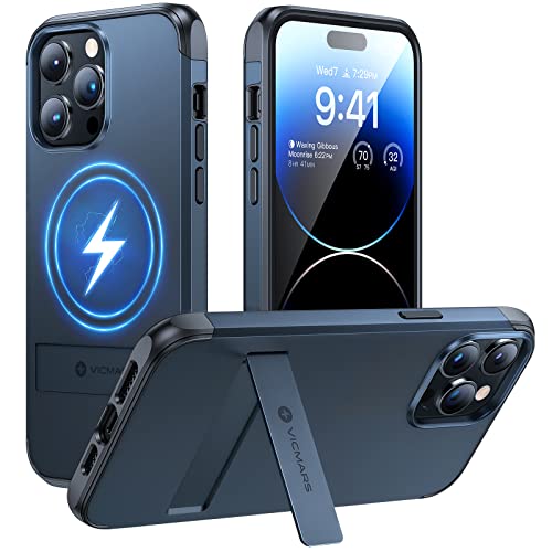 VICMARS for iPhone 14 Pro Max Case Magsafe with Stand, Invisible Magnetic 3-Layer Shockproof [2X Military Drop Protection] Sturdy Phone Case for iPhone 14 Pro Max Cover 6.7