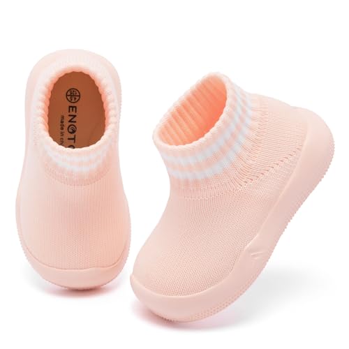 Image of Engtoy Baby Shoes & Socks - Non-Slip Breathable Slippers with Soft Rubber Sole - Baby Boys & Girls Slip On Sneakers - Coral Pink